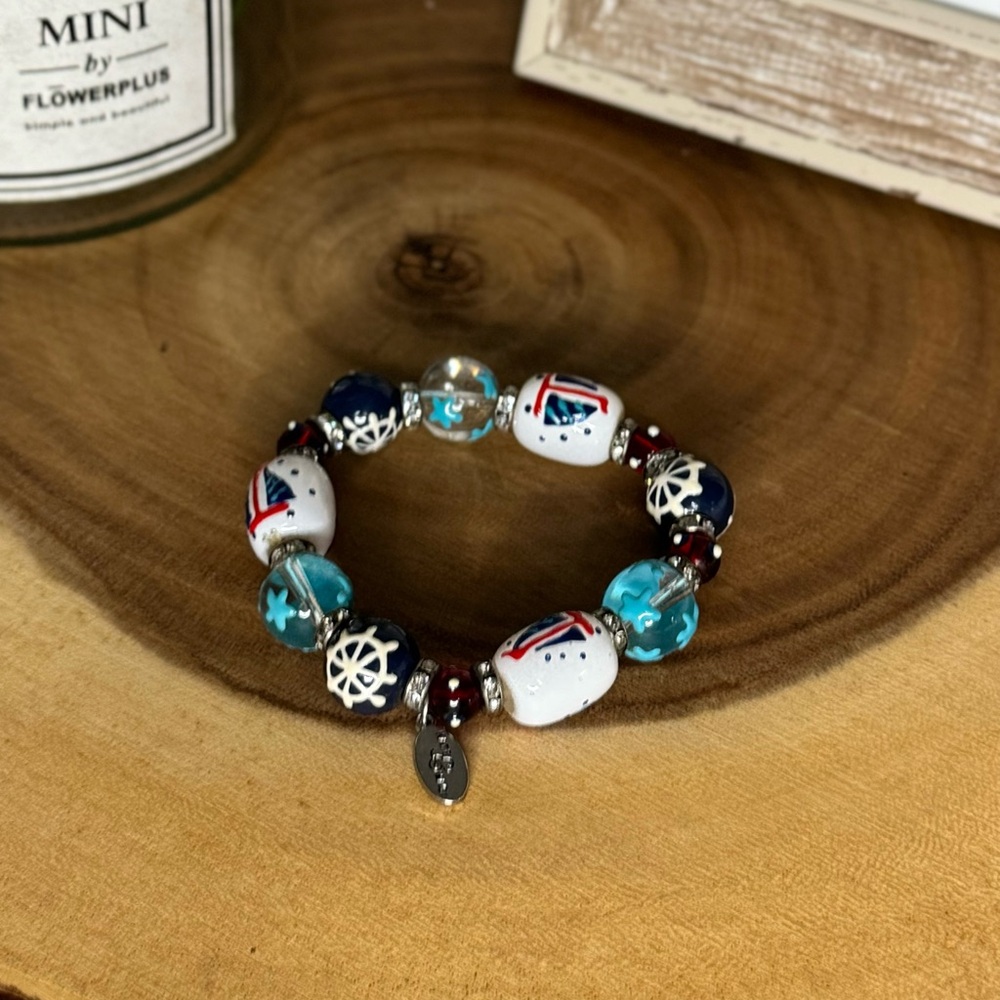NEW Nautical Glass Beaded Bracelet
